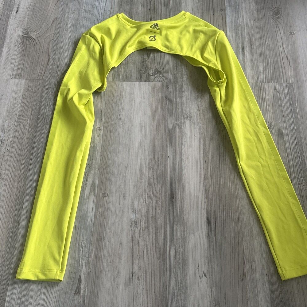 Adidas x Ivy Park neon yellow long-sleeve bolero Workout Cycling shrug Medium - Picture 7 of 10